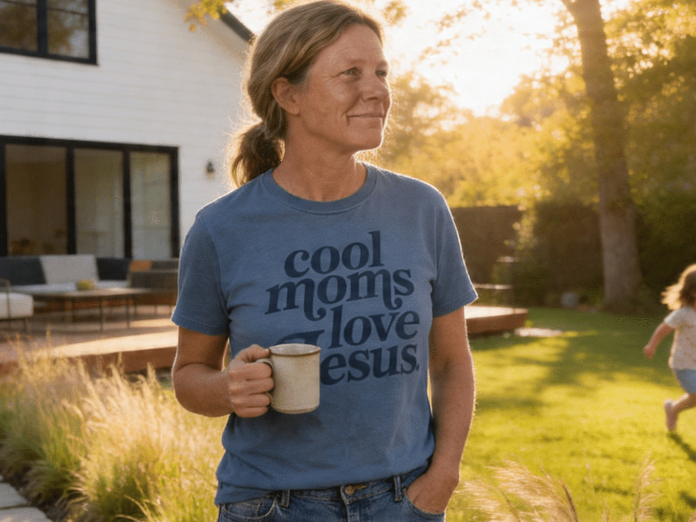Cool Moms Love Jesus Graphic Tee | Western Faith Shirt